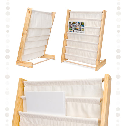 Dětský regál na knihy – Montessori knihovnička ze dřeva