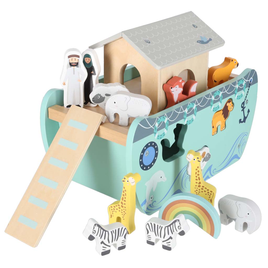 Dřevěný sorter Lulilo – Noemova archa se zvířátky (20 dílů)