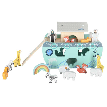 Dřevěný sorter Lulilo – Noemova archa se zvířátky (20 dílů)