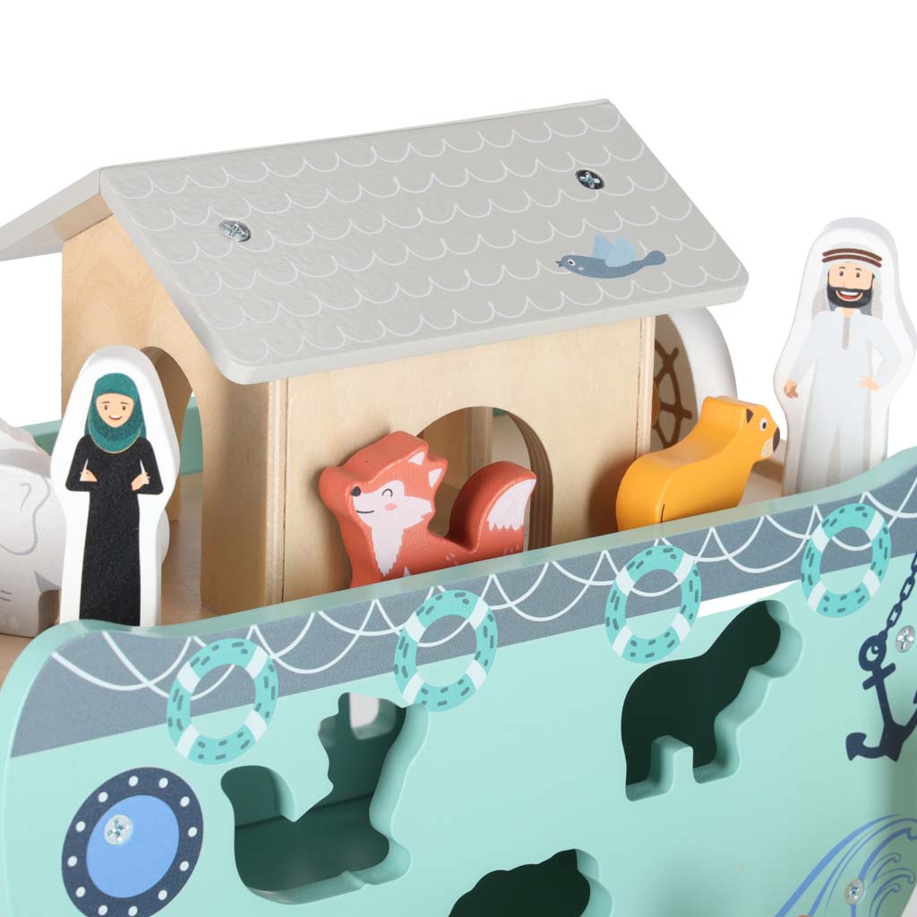 Dřevěný sorter Lulilo – Noemova archa se zvířátky (20 dílů)