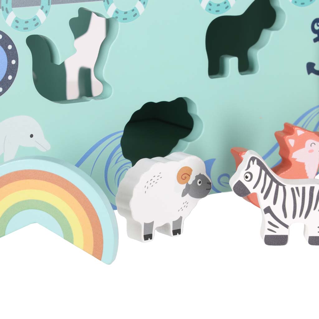 Dřevěný sorter Lulilo – Noemova archa se zvířátky (20 dílů)