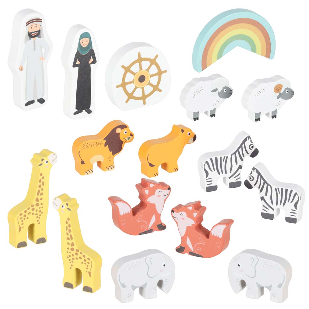 Dřevěný sorter Lulilo – Noemova archa se zvířátky (20 dílů)