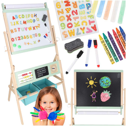 Magnetická oboustranná tabule LULILO Kredo s křídami, fixy, magnety a košíky