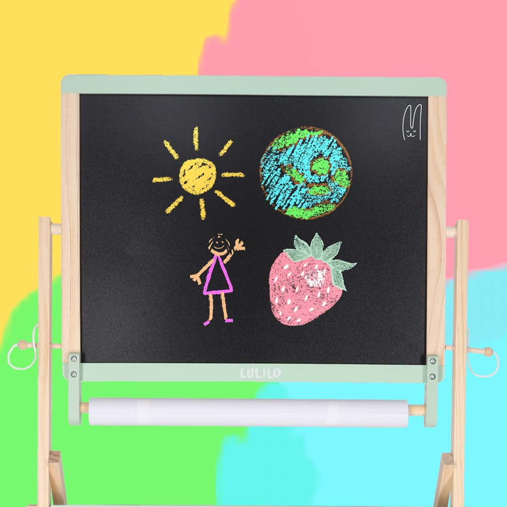 Magnetická oboustranná tabule LULILO Kredo s křídami, fixy, magnety a košíky