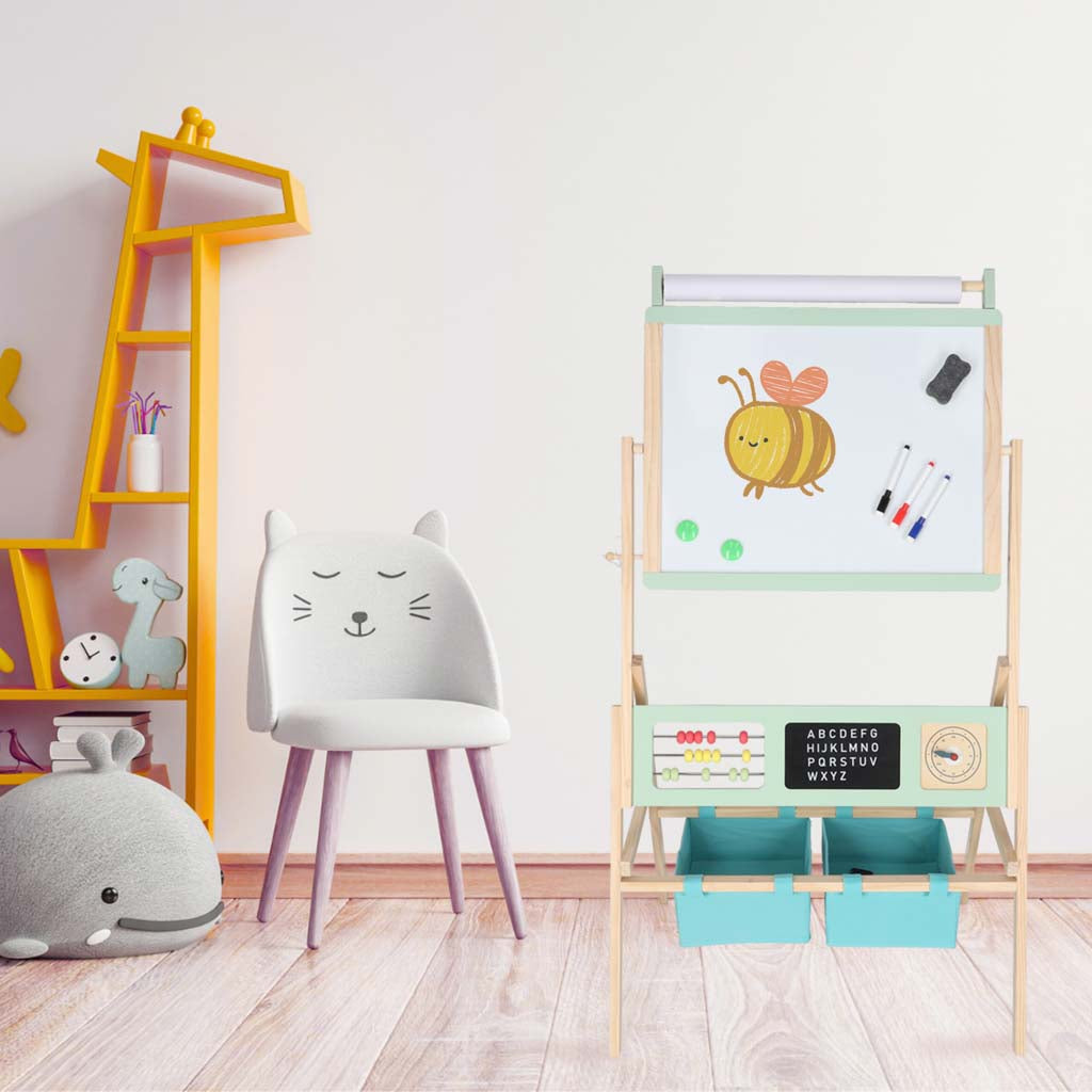 Magnetická oboustranná tabule LULILO Kredo s křídami, fixy, magnety a košíky