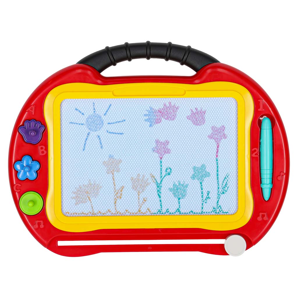 Magnetická kreslící tabulka 2v1 – stoleček se zázračným mazáním a razítky