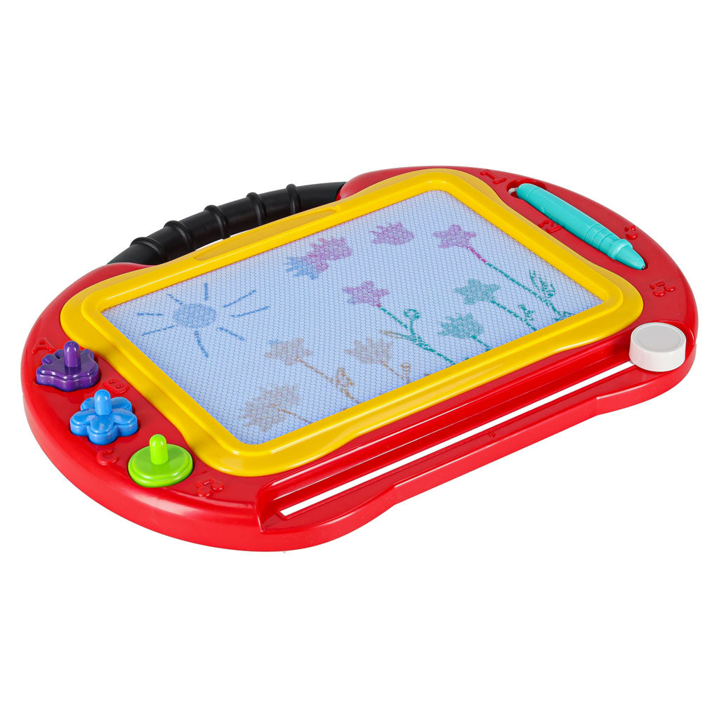 Magnetická kreslící tabulka 2v1 – stoleček se zázračným mazáním a razítky