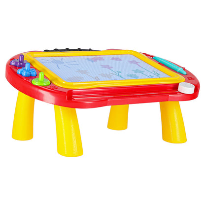 Magnetická kreslící tabulka 2v1 – stoleček se zázračným mazáním a razítky