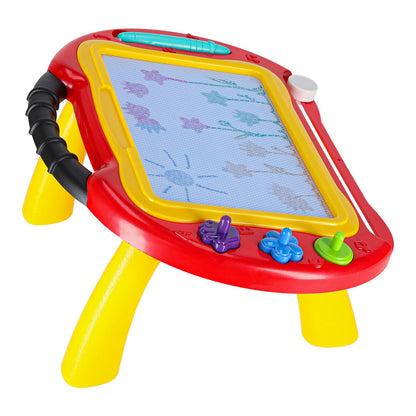 Magnetická kreslící tabulka 2v1 – stoleček se zázračným mazáním a razítky