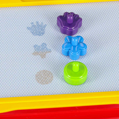 Magnetická kreslící tabulka 2v1 – stoleček se zázračným mazáním a razítky