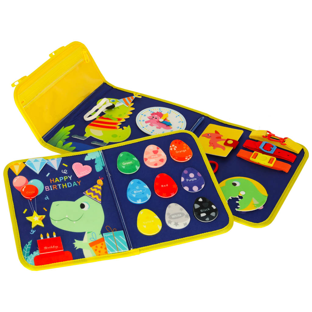 Modrá senzorická Montessori tabule – kufřík a batoh 2v1