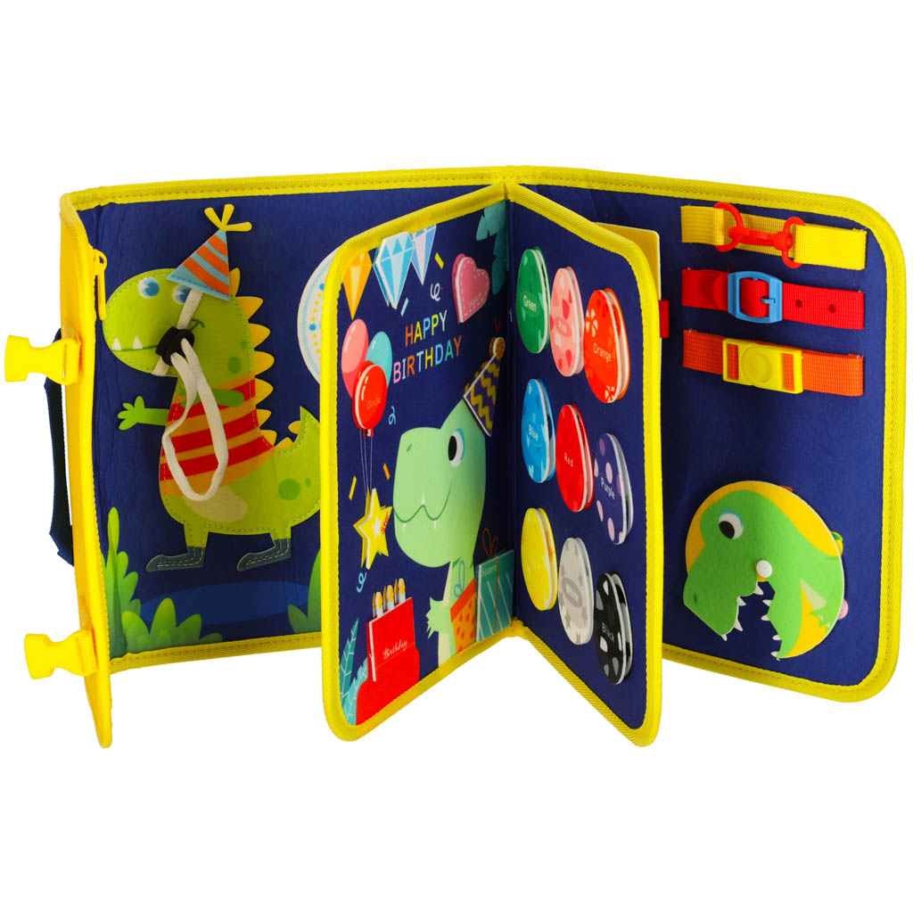 Modrá senzorická Montessori tabule – kufřík a batoh 2v1