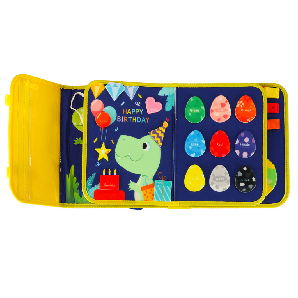 Modrá senzorická Montessori tabule – kufřík a batoh 2v1