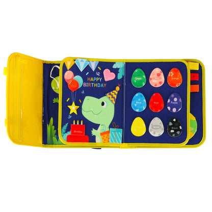 Modrá senzorická Montessori tabule – kufřík a batoh 2v1