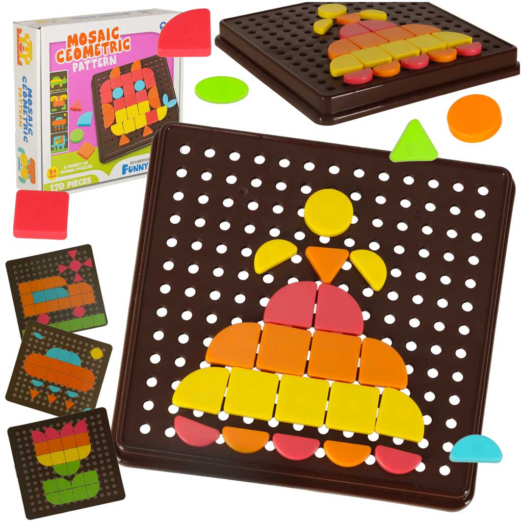 Kreativní logická mozaiková skládanka – geometrické tvary (170 dílů)