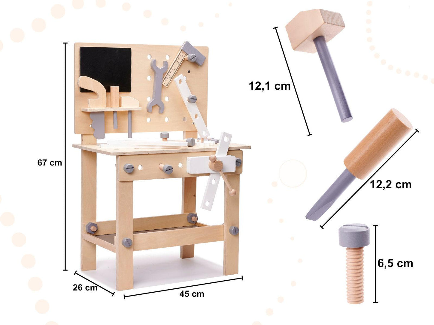 Dřevěná dílna DIY set s nářadím