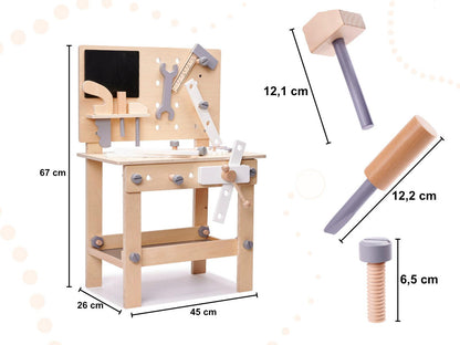 Dřevěná dílna DIY set s nářadím