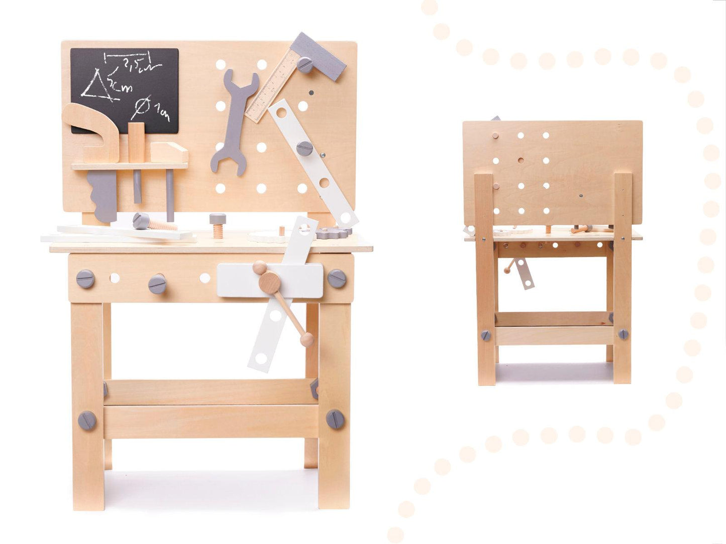 Dřevěná dílna DIY set s nářadím
