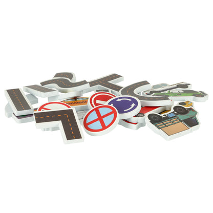 Vodní pěnová puzzle do vany – Ulice a autíčka (23 dílů)