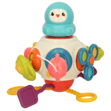 Senzorická hračka – kousátko 8v1 s manipulačními prvky a šňůrkami Bibi-Inn