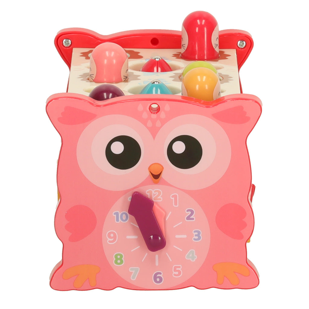 Senzorická hračka 8v1 s kladívkem Bibi-Inn – růžová